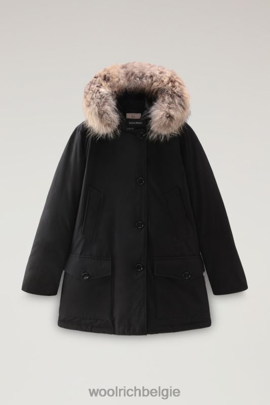 arctic parka van ramar-stof met vier zakken en afneembaar bont Woolrich vrouwen 8TTN0358 zwart kleding