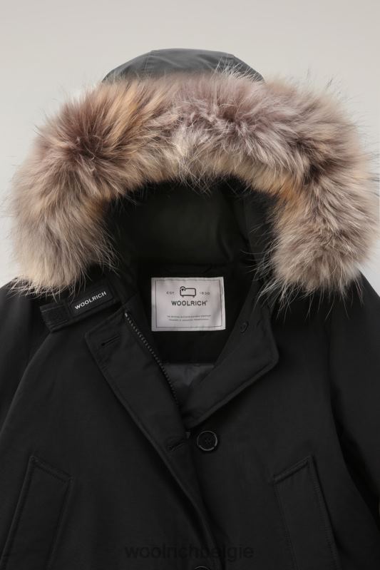 arctic parka van ramar-stof met vier zakken en afneembaar bont Woolrich vrouwen 8TTN0358 zwart kleding