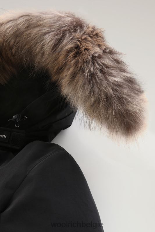 arctic parka van ramar-stof met vier zakken en afneembaar bont Woolrich vrouwen 8TTN0358 zwart kleding
