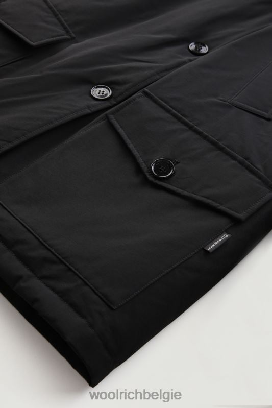 arctic parka van ramar-stof met vier zakken en afneembaar bont Woolrich vrouwen 8TTN0358 zwart kleding