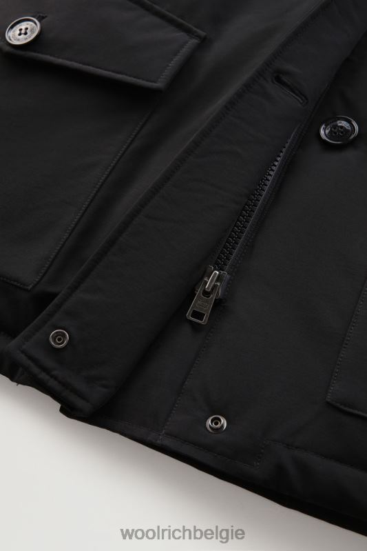 arctic parka van ramar-stof met vier zakken en afneembaar bont Woolrich vrouwen 8TTN0358 zwart kleding