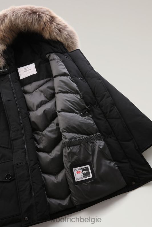 arctic parka van ramar-stof met vier zakken en afneembaar bont Woolrich vrouwen 8TTN0358 zwart kleding