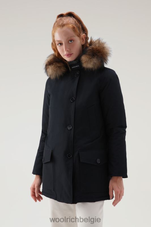arctic parka van ramar-stof met vier zakken en afneembaar bont Woolrich vrouwen 8TTN0359 donker marine kleding