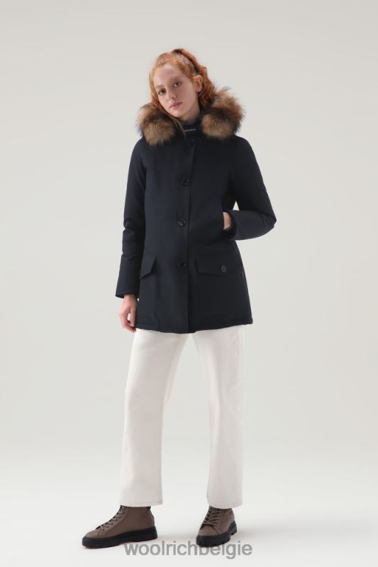 arctic parka van ramar-stof met vier zakken en afneembaar bont Woolrich vrouwen 8TTN0359 donker marine kleding