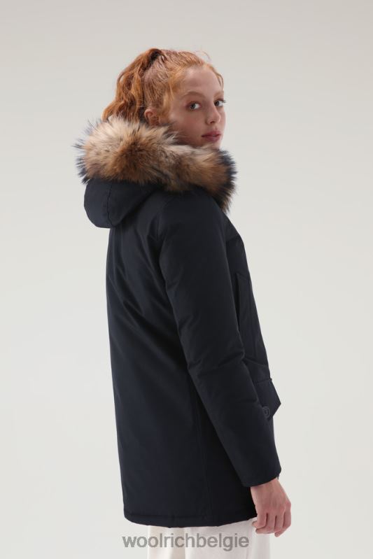 arctic parka van ramar-stof met vier zakken en afneembaar bont Woolrich vrouwen 8TTN0359 donker marine kleding