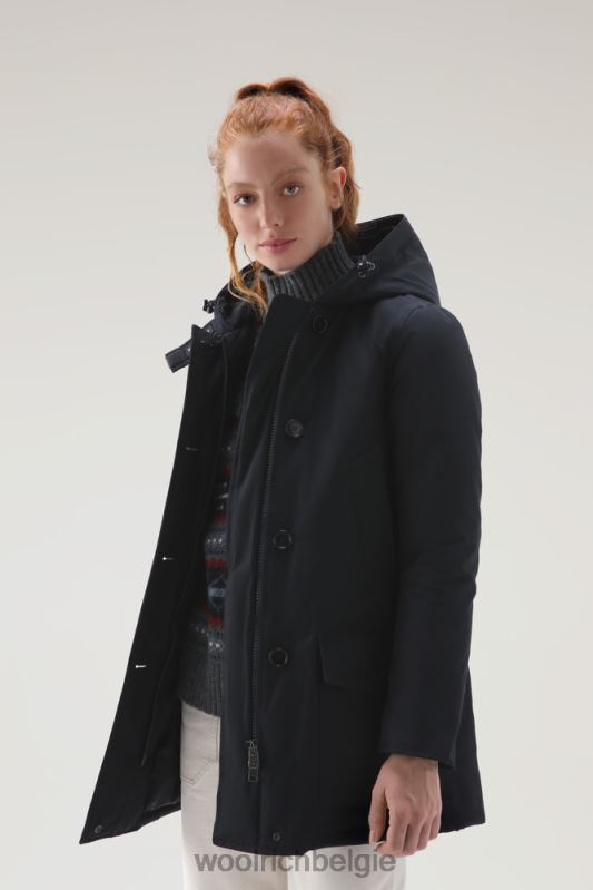arctic parka van ramar-stof met vier zakken en afneembaar bont Woolrich vrouwen 8TTN0359 donker marine kleding