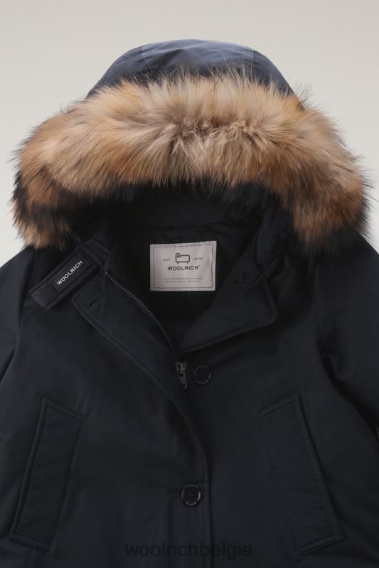arctic parka van ramar-stof met vier zakken en afneembaar bont Woolrich vrouwen 8TTN0359 donker marine kleding