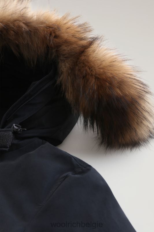 arctic parka van ramar-stof met vier zakken en afneembaar bont Woolrich vrouwen 8TTN0359 donker marine kleding