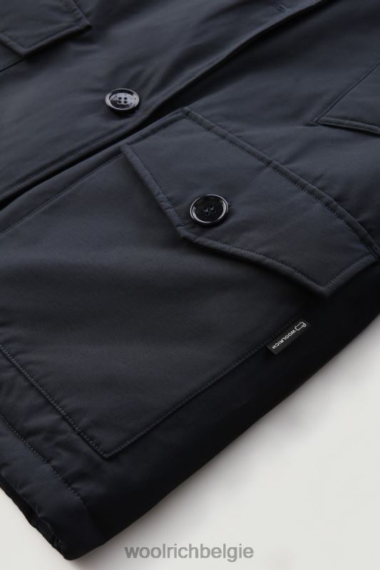 arctic parka van ramar-stof met vier zakken en afneembaar bont Woolrich vrouwen 8TTN0359 donker marine kleding