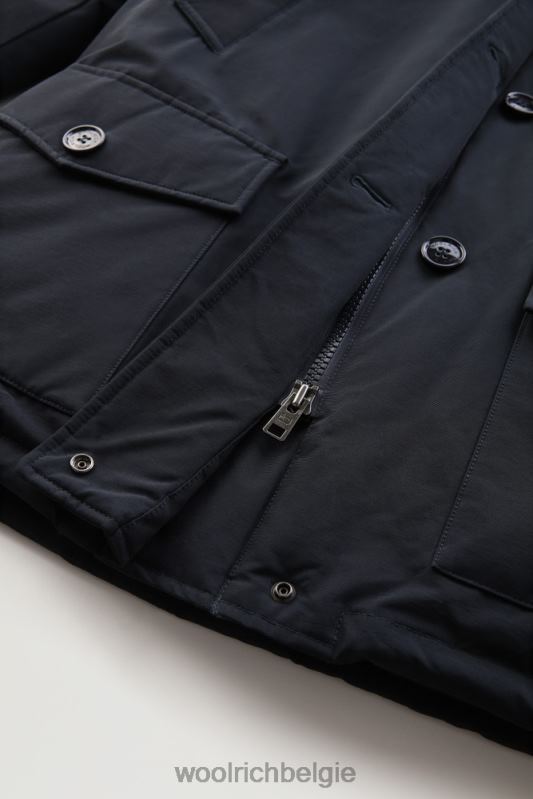 arctic parka van ramar-stof met vier zakken en afneembaar bont Woolrich vrouwen 8TTN0359 donker marine kleding