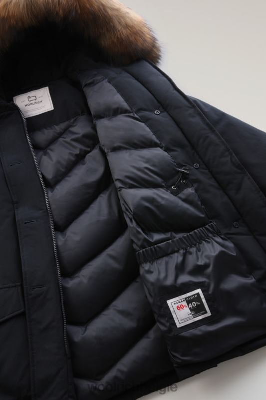 arctic parka van ramar-stof met vier zakken en afneembaar bont Woolrich vrouwen 8TTN0359 donker marine kleding
