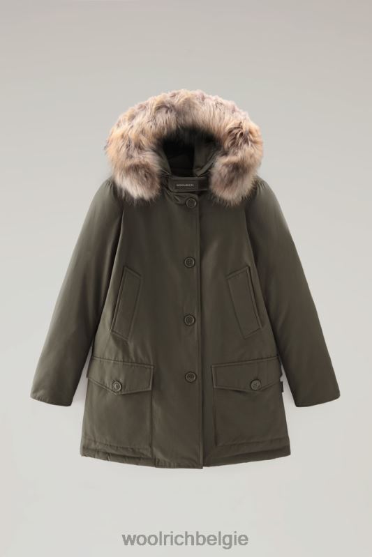 arctic parka van ramar-stof met vier zakken en afneembaar bont Woolrich vrouwen 8TTN0360 donkergroen kleding