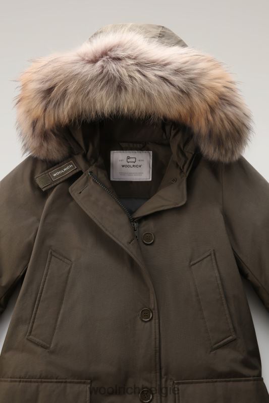 arctic parka van ramar-stof met vier zakken en afneembaar bont Woolrich vrouwen 8TTN0360 donkergroen kleding