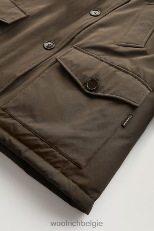 arctic parka van ramar-stof met vier zakken en afneembaar bont Woolrich vrouwen 8TTN0360 donkergroen kleding