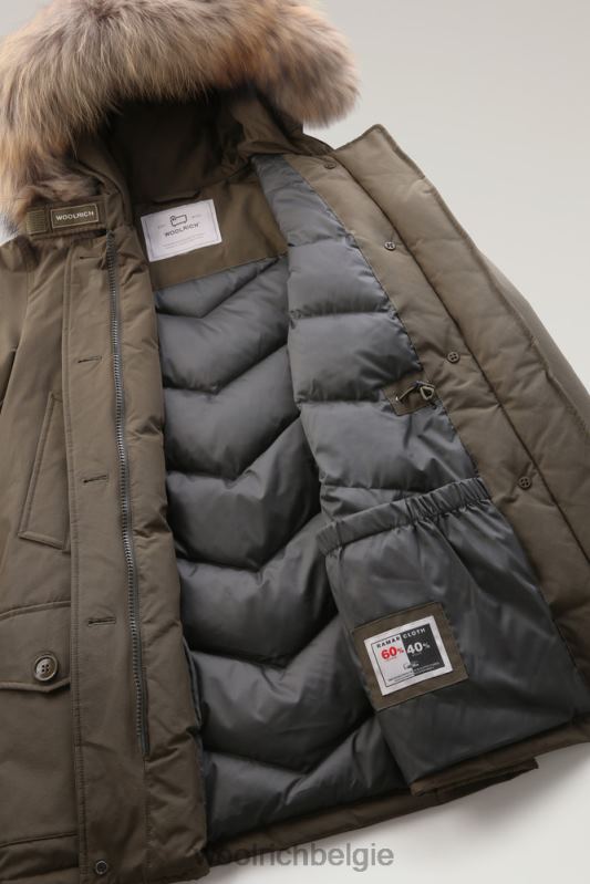 arctic parka van ramar-stof met vier zakken en afneembaar bont Woolrich vrouwen 8TTN0360 donkergroen kleding