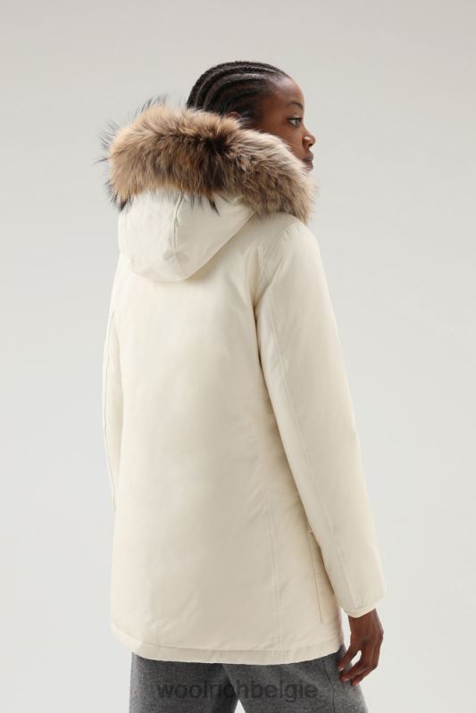 arctic parka van ramar-stof met vier zakken en afneembaar bont Woolrich vrouwen 8TTN0361 melkachtige crème kleding