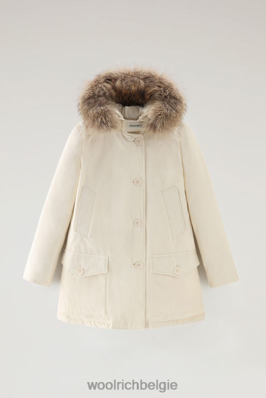 arctic parka van ramar-stof met vier zakken en afneembaar bont Woolrich vrouwen 8TTN0361 melkachtige crème kleding