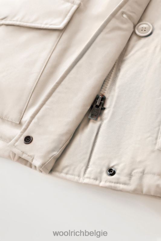 arctic parka van ramar-stof met vier zakken en afneembaar bont Woolrich vrouwen 8TTN0361 melkachtige crème kleding
