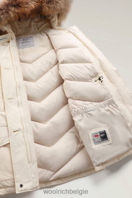 arctic parka van ramar-stof met vier zakken en afneembaar bont Woolrich vrouwen 8TTN0361 melkachtige crème kleding