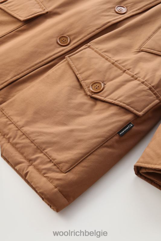 arctic parka van ramar-stof met vier zakken en afneembaar bont Woolrich vrouwen 8TTN0363 donkere kameel kleding