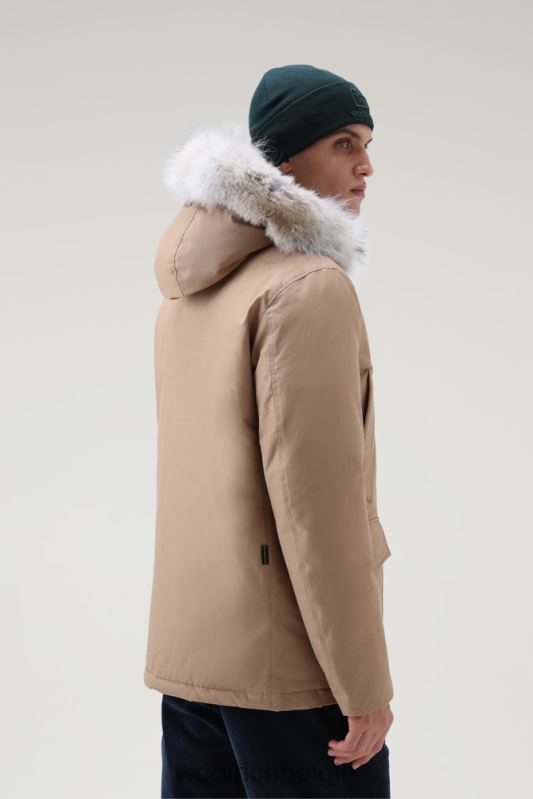 arctische anorak van ramar-stof met afneembaar bont Woolrich Heren 8TTN0837 goud kaki kleding