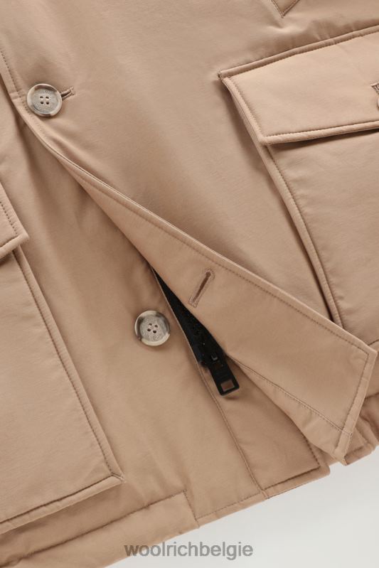 arctische anorak van ramar-stof met afneembaar bont Woolrich Heren 8TTN0837 goud kaki kleding