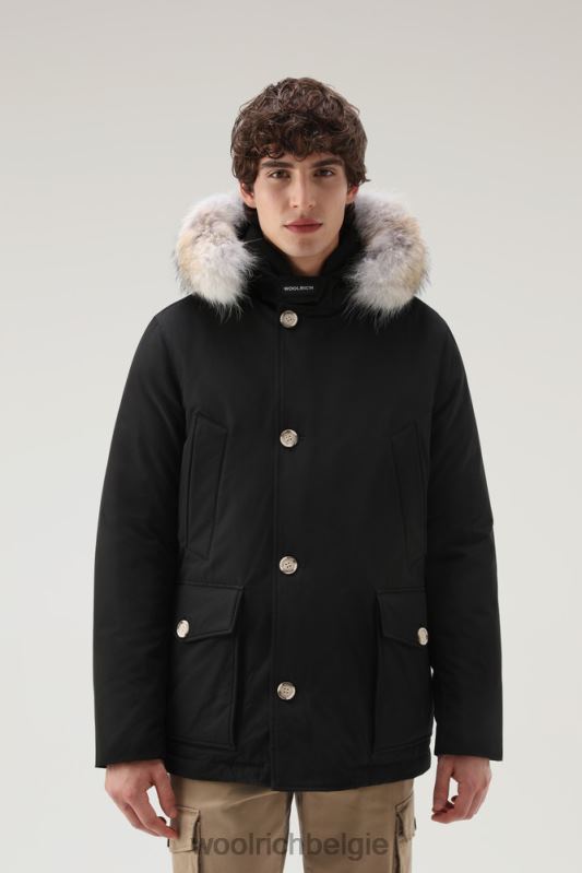 arctische anorak van ramar-stof met afneembaar bont Woolrich Heren 8TTN0849 zwart kleding