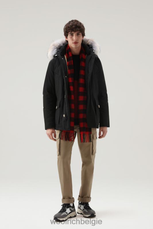 arctische anorak van ramar-stof met afneembaar bont Woolrich Heren 8TTN0849 zwart kleding
