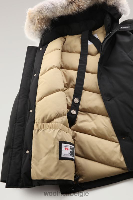 arctische anorak van ramar-stof met afneembaar bont Woolrich Heren 8TTN0849 zwart kleding