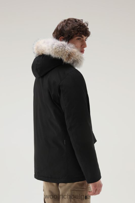 arctische anorak van ramar-stof met afneembaar bont Woolrich Heren 8TTN0849 zwart kleding