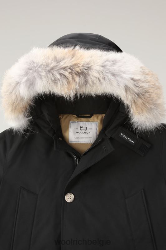 arctische anorak van ramar-stof met afneembaar bont Woolrich Heren 8TTN0849 zwart kleding