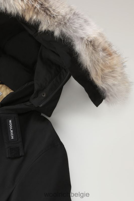 arctische anorak van ramar-stof met afneembaar bont Woolrich Heren 8TTN0849 zwart kleding