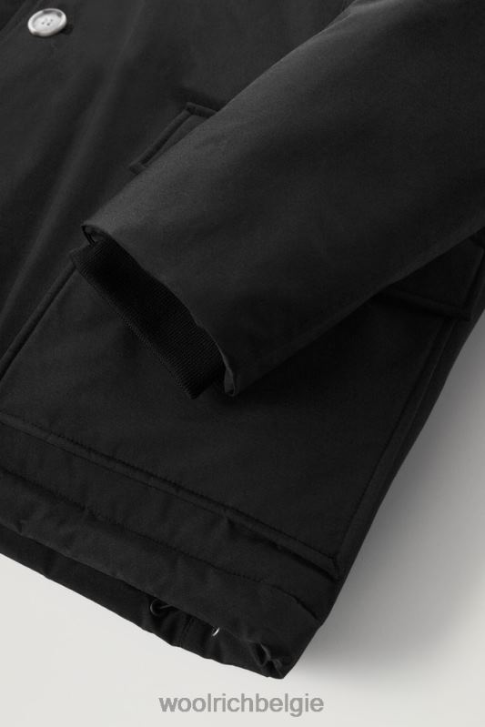 arctische anorak van ramar-stof met afneembaar bont Woolrich Heren 8TTN0849 zwart kleding