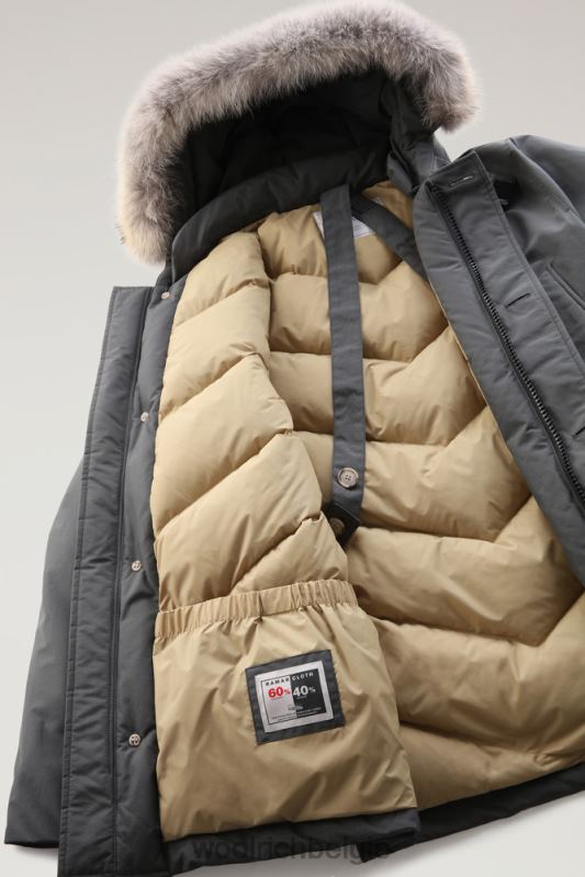 arctische anorak van ramar-stof met afneembaar bont Woolrich Heren 8TTN0850 grijze schaduw kleding