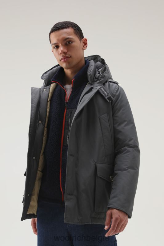 arctische anorak van ramar-stof met afneembaar bont Woolrich Heren 8TTN0850 grijze schaduw kleding