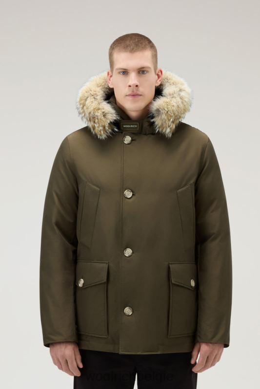 arctische anorak van ramar-stof met afneembaar bont Woolrich Heren 8TTN0851 donkergroen kleding