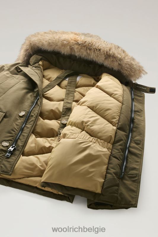 arctische anorak van ramar-stof met afneembaar bont Woolrich Heren 8TTN0851 donkergroen kleding