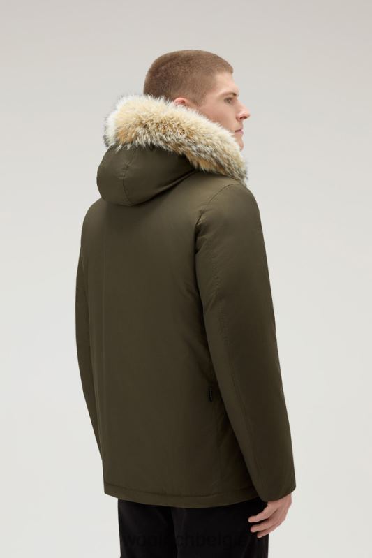 arctische anorak van ramar-stof met afneembaar bont Woolrich Heren 8TTN0851 donkergroen kleding