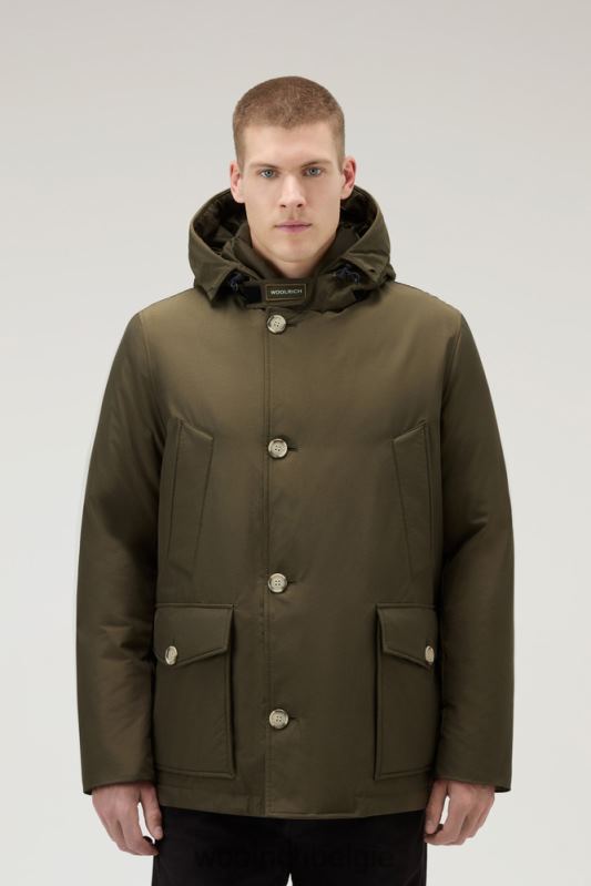 arctische anorak van ramar-stof met afneembaar bont Woolrich Heren 8TTN0851 donkergroen kleding