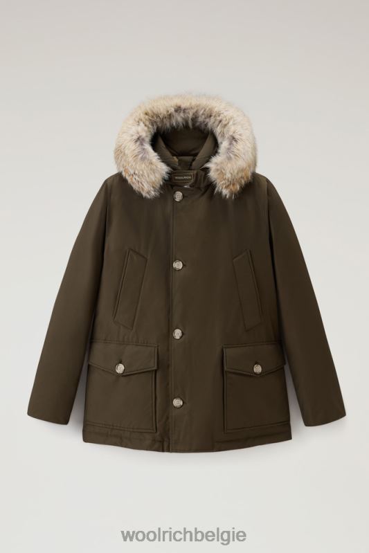 arctische anorak van ramar-stof met afneembaar bont Woolrich Heren 8TTN0851 donkergroen kleding