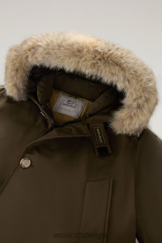 arctische anorak van ramar-stof met afneembaar bont Woolrich Heren 8TTN0851 donkergroen kleding
