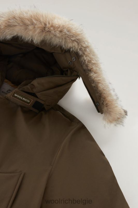 arctische anorak van ramar-stof met afneembaar bont Woolrich Heren 8TTN0851 donkergroen kleding
