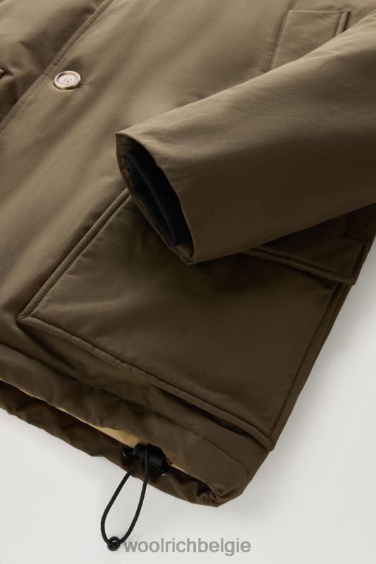 arctische anorak van ramar-stof met afneembaar bont Woolrich Heren 8TTN0851 donkergroen kleding