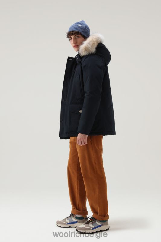 arctische anorak van ramar-stof met afneembaar bont Woolrich Heren 8TTN0860 Melton blauw kleding