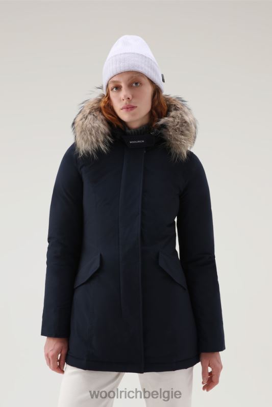 arctische parka in urban touch met afneembaar bont Woolrich vrouwen 8TTN0279 Melton blauw kleding