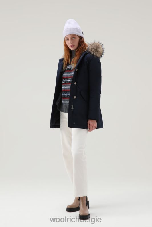 arctische parka in urban touch met afneembaar bont Woolrich vrouwen 8TTN0279 Melton blauw kleding
