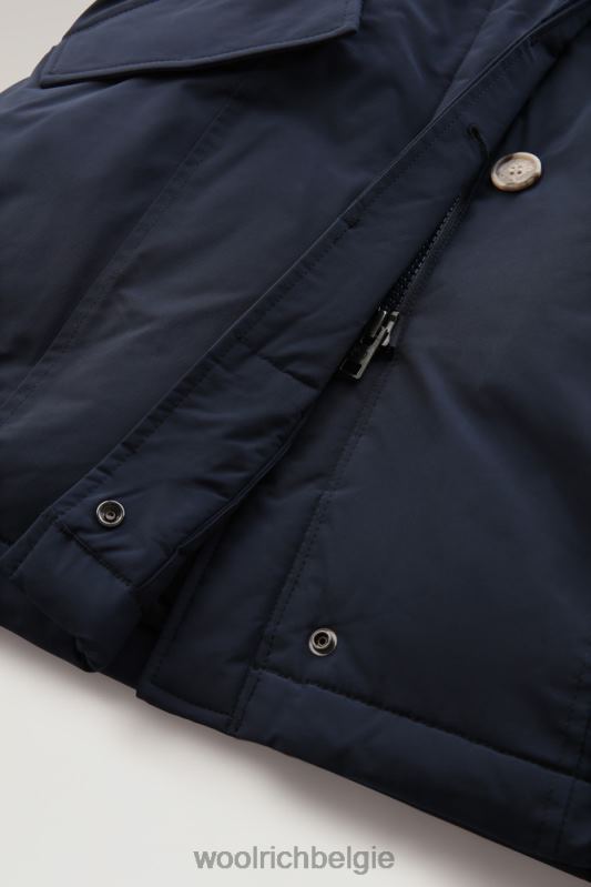 arctische parka in urban touch met afneembaar bont Woolrich vrouwen 8TTN0279 Melton blauw kleding