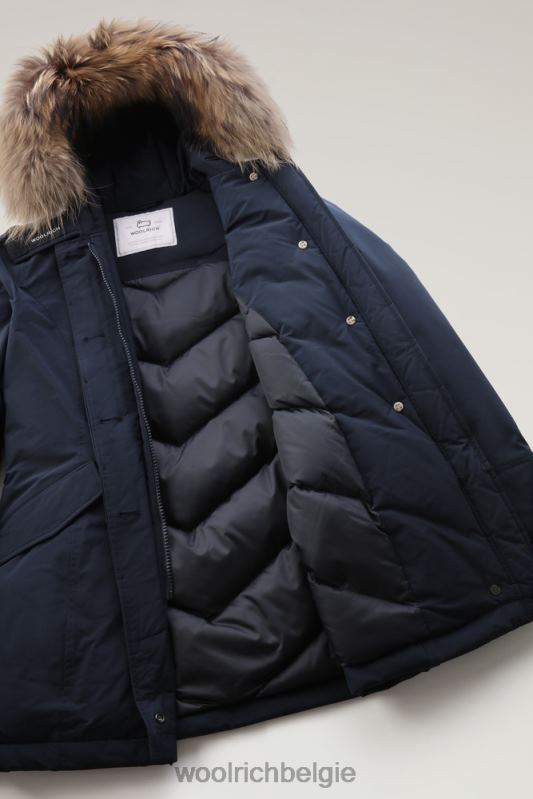 arctische parka in urban touch met afneembaar bont Woolrich vrouwen 8TTN0279 Melton blauw kleding