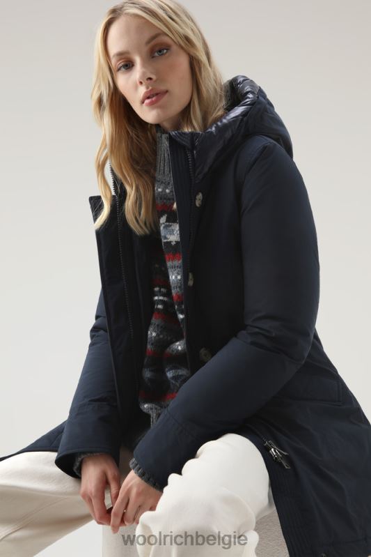 arctische parka met stedelijk tintje Woolrich vrouwen 8TTN0218 Melton blauw kleding