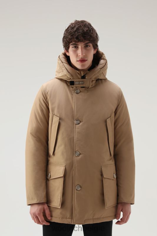 arctische parka van ramar-stof Woolrich Heren 8TTN0838 goud kaki kleding